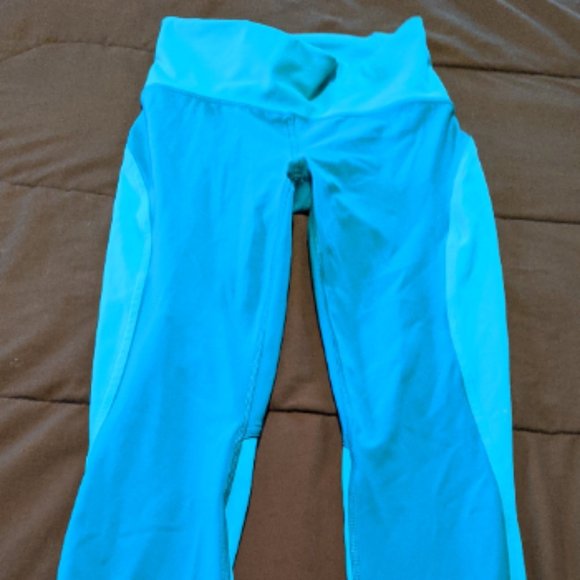 Two Toned Teal 7/8 Lululemon Leggings Size 6 - Picture 3 of 7